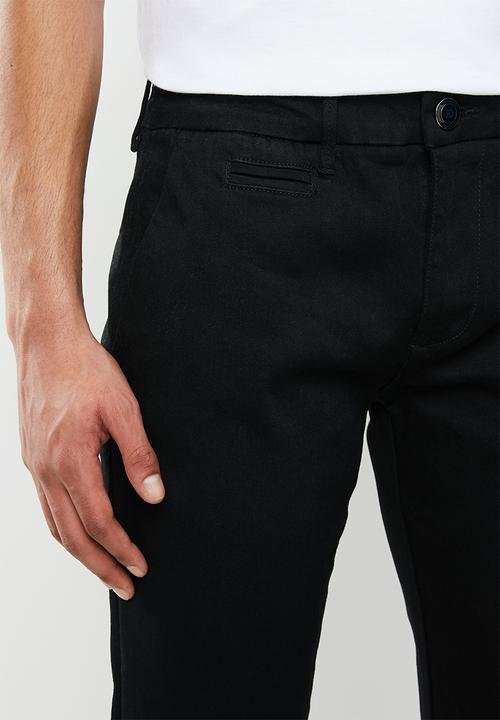 Jonathan D - Slim fit denim jeans with side entry pockets - black