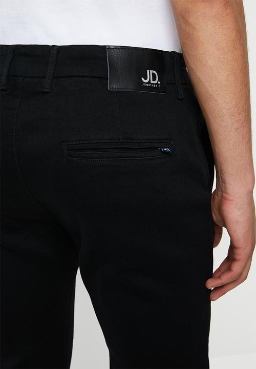 Jonathan D - Slim fit denim jeans with side entry pockets - black