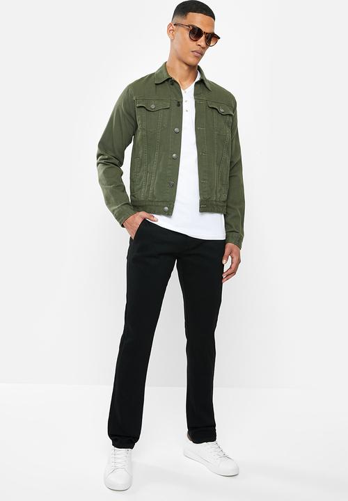 Jonathan D - Slim fit denim jeans with side entry pockets - black