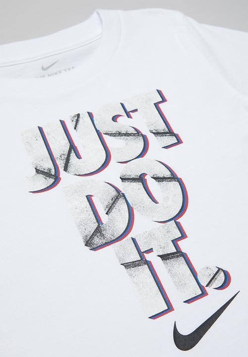 Nike - Nike boys just do it sliced short sleeve tee - white