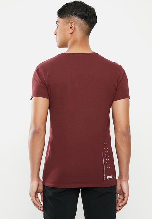 S.P.C.C - Mansell fashion straight hem T-shirt - burgundy 