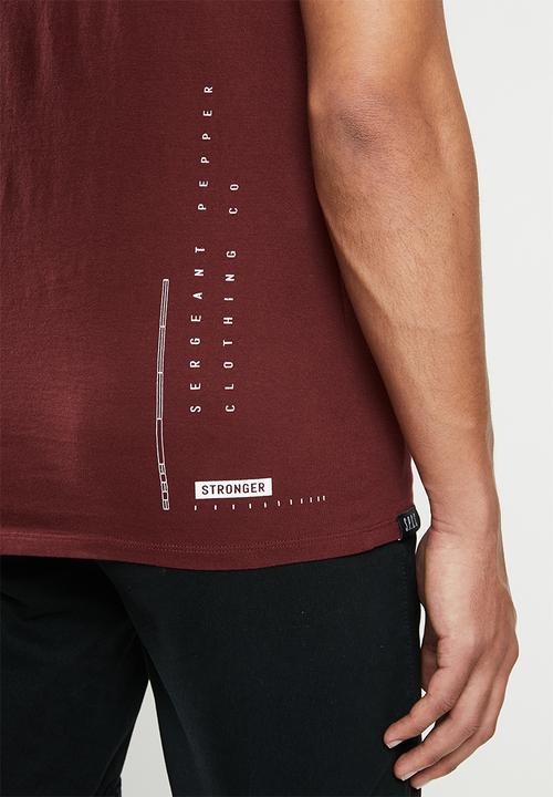 S.P.C.C - Mansell fashion straight hem T-shirt - burgundy 