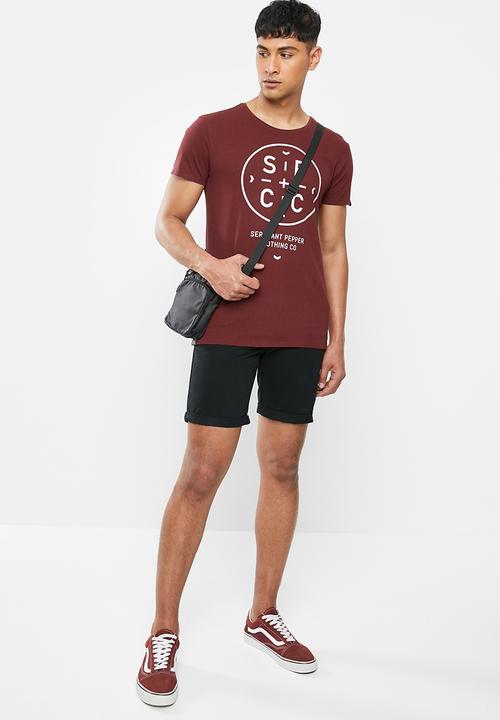 S.P.C.C - Mansell fashion straight hem T-shirt - burgundy 