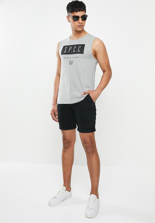 S.P.C.C - Shearer fashion scooped hem sleeveless T-shirt - grey melange