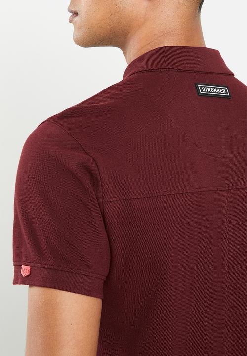 S.P.C.C - Saxon fashion golfer polo - burgundy 