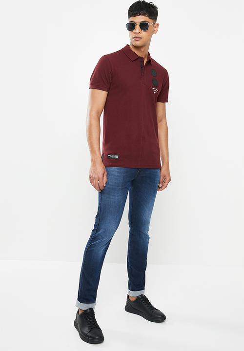 S.P.C.C - Saxon fashion golfer polo - burgundy 
