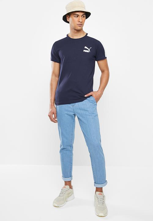 PUMA - Iconic t7 slim tee - navy & white