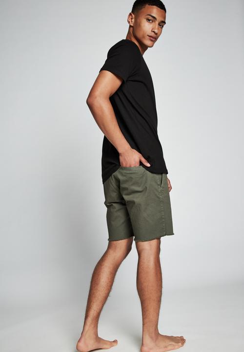 Cotton On - Raw hem chino - washed khaki