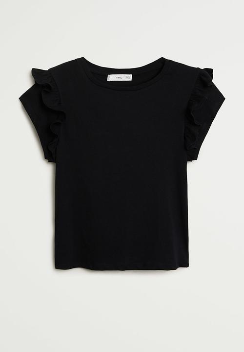 MANGO - T-shirt vickybak - black