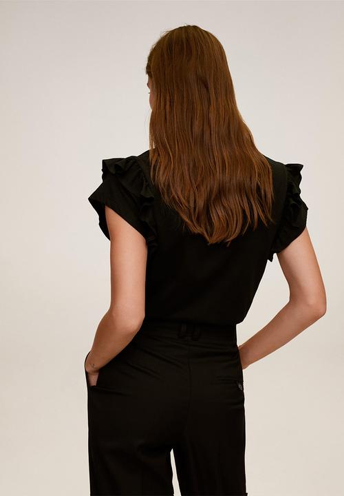 MANGO - T-shirt vickybak - black