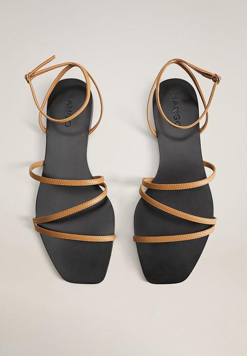 MANGO - Verne leather sandal - medium brown