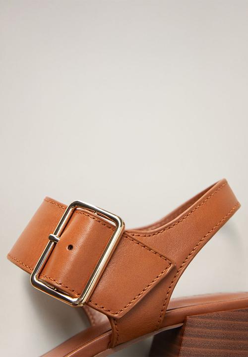 MANGO - Yong leather heel - medium brown