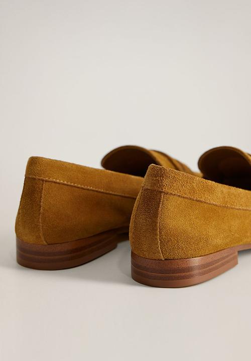 MANGO - Star leather loafer - dark yellow