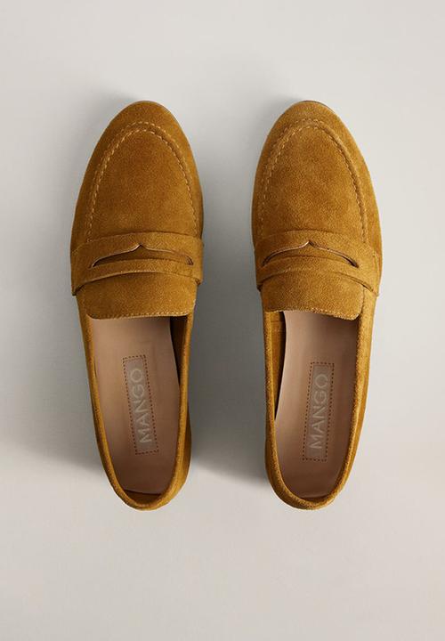 MANGO - Star leather loafer - dark yellow