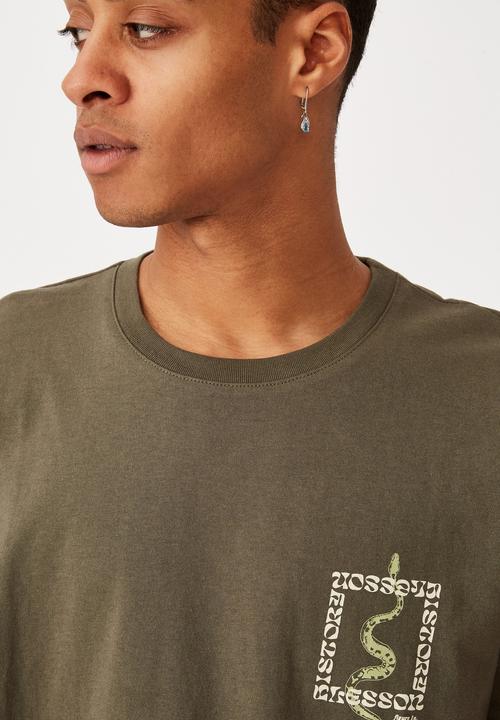 Cotton On - Tbar art T-shirt - khaki 