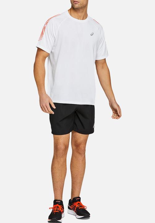 ASICS - Icon short sleeve top - white & coral