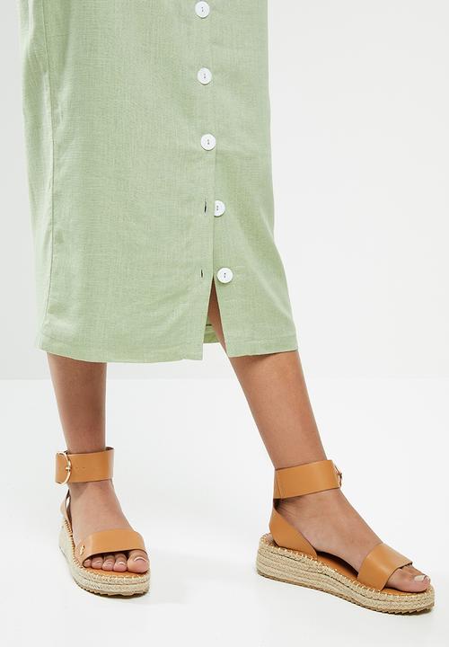 Glamorous - Button through midi skirt - sage