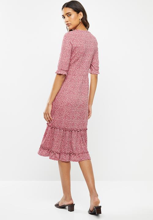 MANGO - Dress bobo - red & white