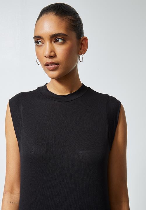 Superbalist - Sleeveless column T-shirt dress - black