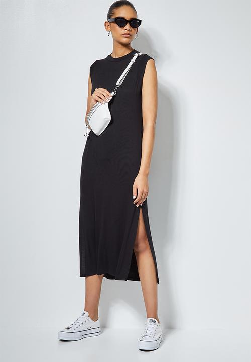 Superbalist - Sleeveless column T-shirt dress - black