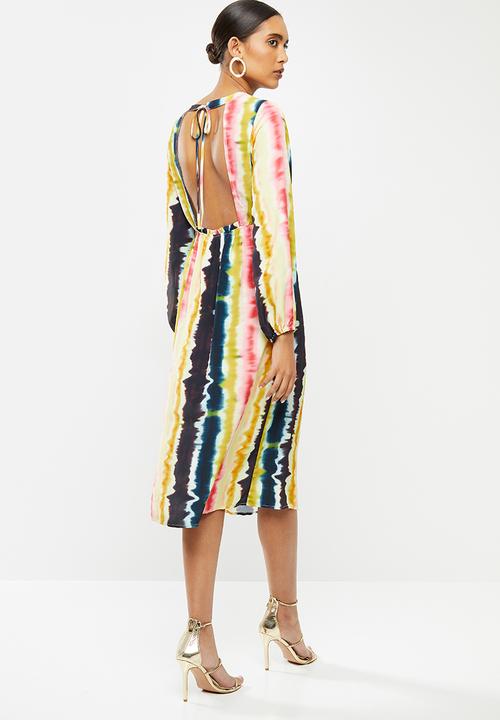 Glamorous - Tie dye long sleeve midi - multi 