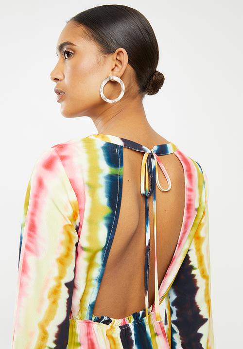 Glamorous - Tie dye long sleeve midi - multi 