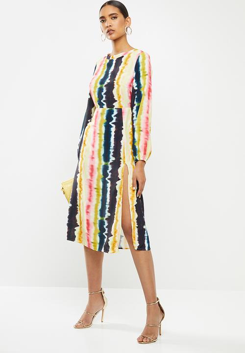 Glamorous - Tie dye long sleeve midi - multi 