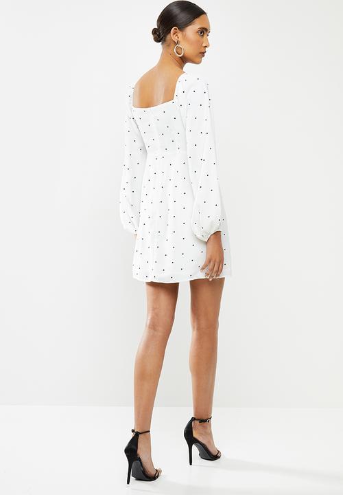 Glamorous - Sweetheart bodycon dress - white & black