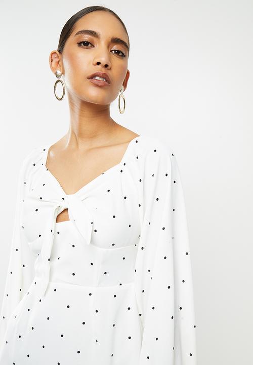 Glamorous - Sweetheart bodycon dress - white & black