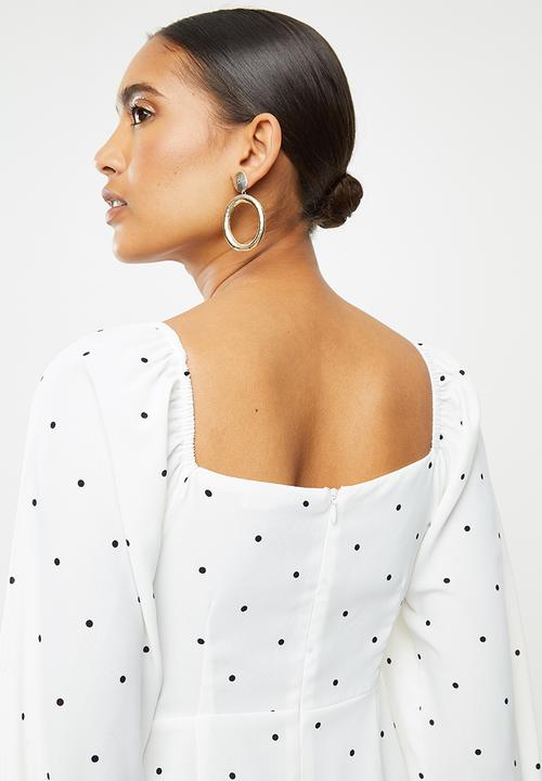 Glamorous - Sweetheart bodycon dress - white & black