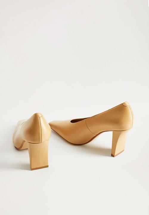 MANGO - Diana leather heel - caramel