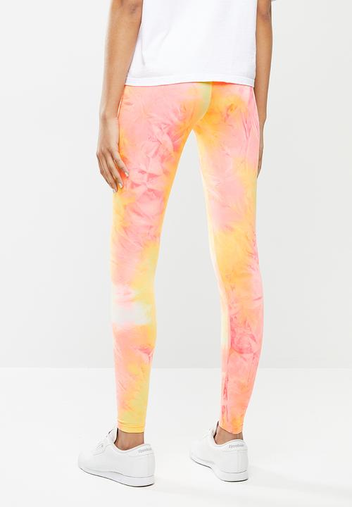 Glamorous - Neon tie dye leggings - coral