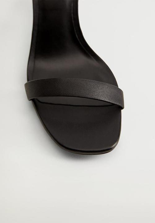 MANGO - Cora leather heel - black
