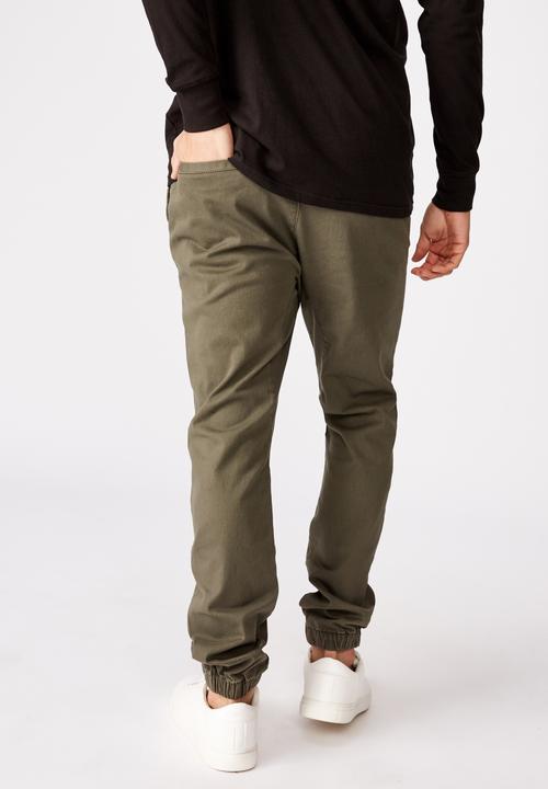 Cotton On - Drake cuffed pant - washed olive