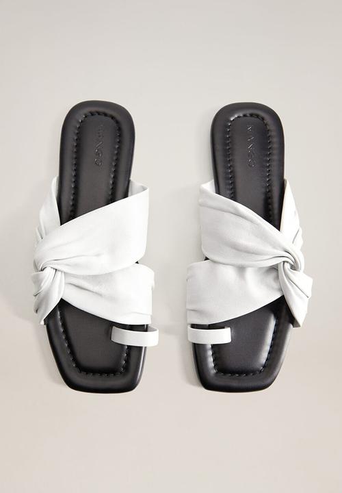 MANGO - Cassie leather sandal - white