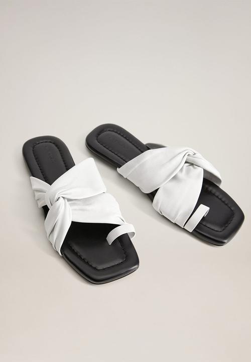 MANGO - Cassie leather sandal - white