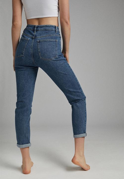 Cotton On - Stretch mom jean - coogee blue