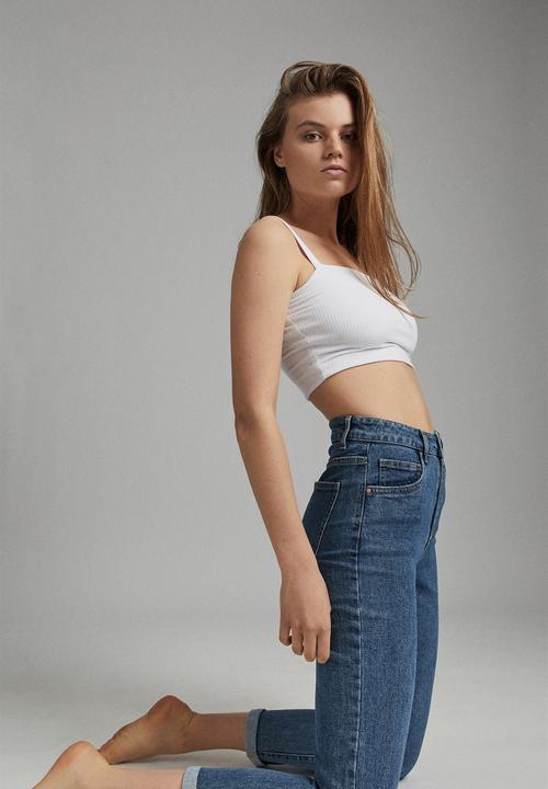 Cotton On - Stretch mom jean - coogee blue