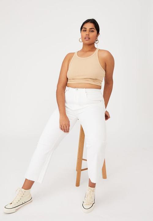 Cotton On - Curve turnback tank - warm stone