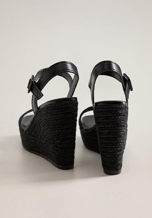 MANGO - Piaf wedge heel - black