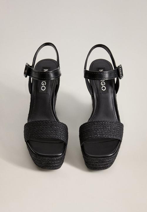 MANGO - Piaf wedge heel - black