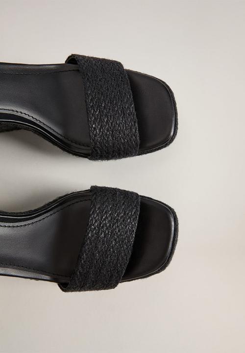 MANGO - Piaf wedge heel - black