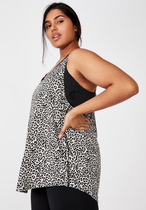 Cotton On - Curve training tank top - winter animal