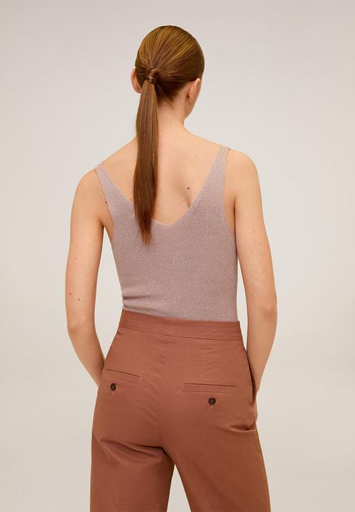 MANGO - Kling vneck sleeveless - light pink