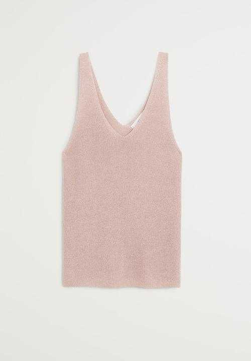 MANGO - Kling vneck sleeveless - light pink