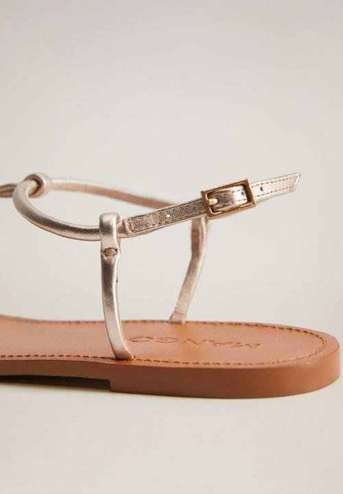 MANGO - Formen leather sandal - gold