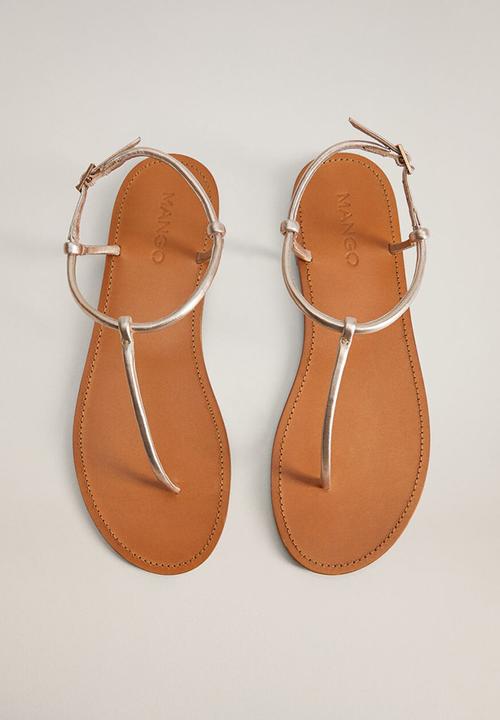 MANGO - Formen leather sandal - gold