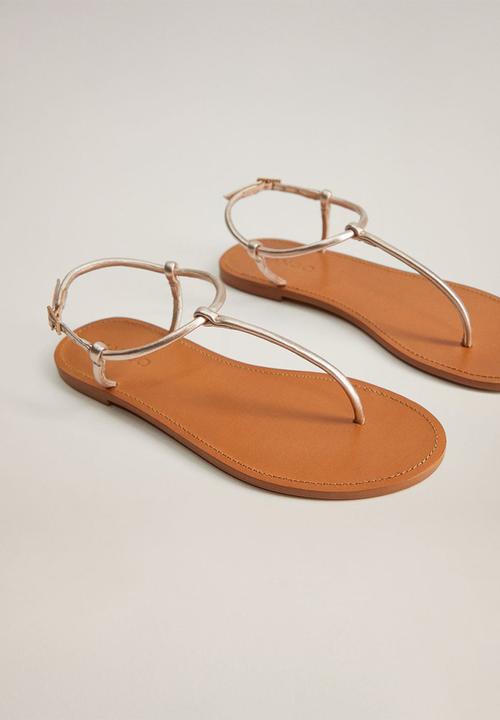 MANGO - Formen leather sandal - gold