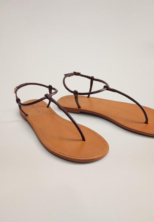 MANGO - Formen leather sandal - dark red