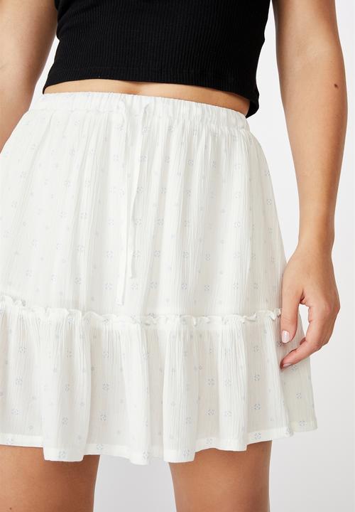 Cotton On - Penny tiered mini skirt - neutral 